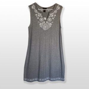 Grace Dresses Grey Jersey Embroidered Dress NWT Size L